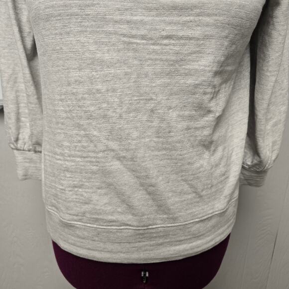 Women's LOFT Heathered Gray Knit 3/4 Sleeve Blouse | Size Medium - Picture 5 of 9